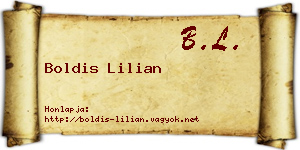 Boldis Lilian névjegykártya